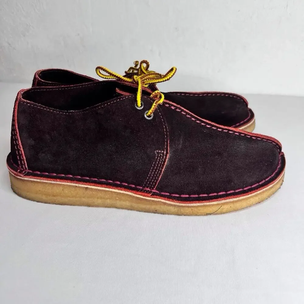 Clarks Originals Desert Trek Boot Mens 10 M Brown Suede Split Toe Crepe Sole